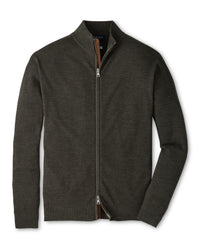 PETER MILLAR EXCURSIONIST FLEX FULL ZIP SWEATER - DARK OLIVE