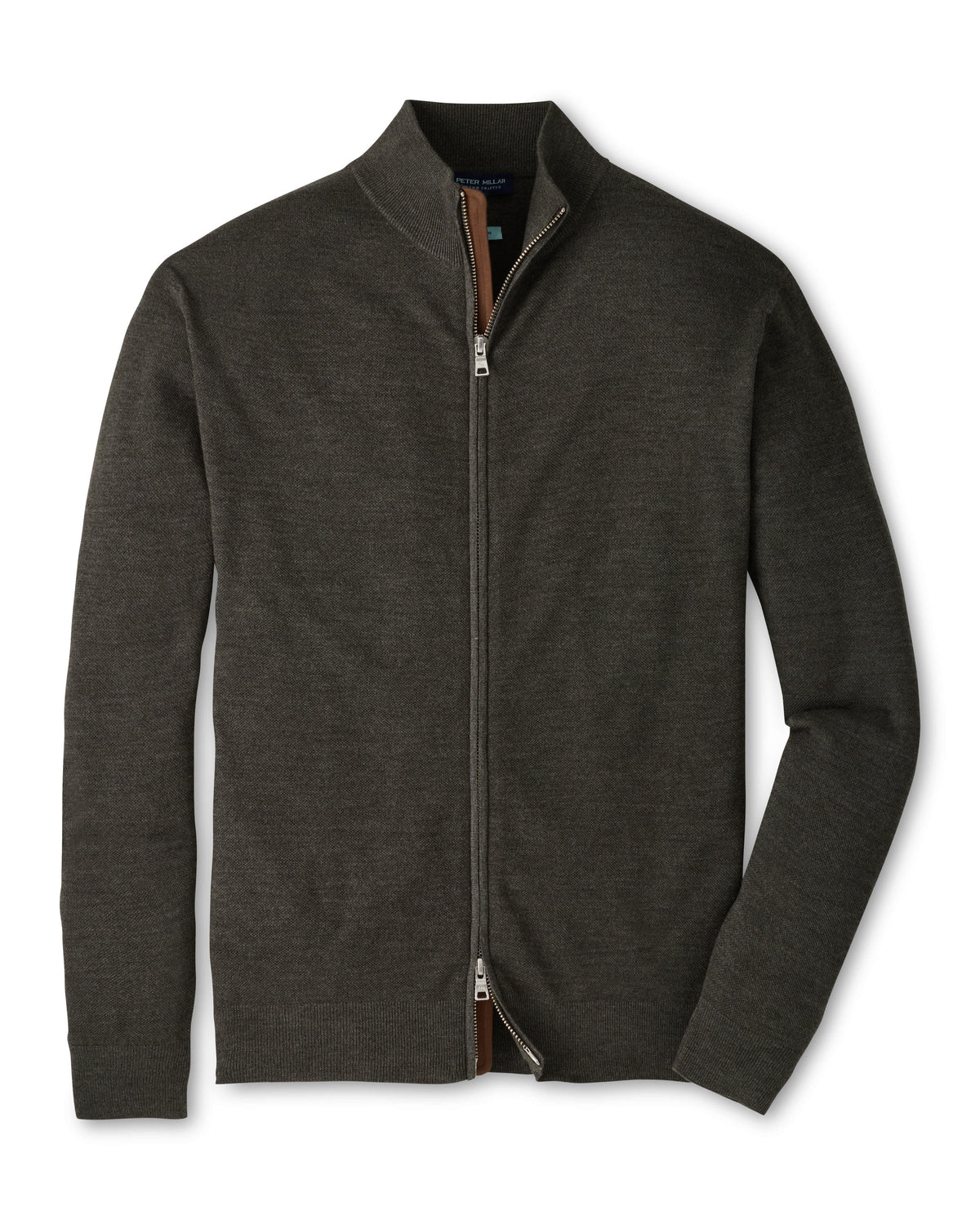 PETER MILLAR EXCURSIONIST FLEX FULL ZIP SWEATER - DARK OLIVE