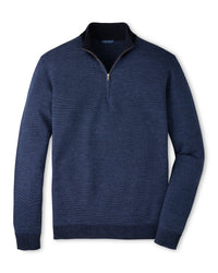 PETER MILLAR ASHLAND QUARTER-ZIP SWEATER - MIDNIGHT NAVY