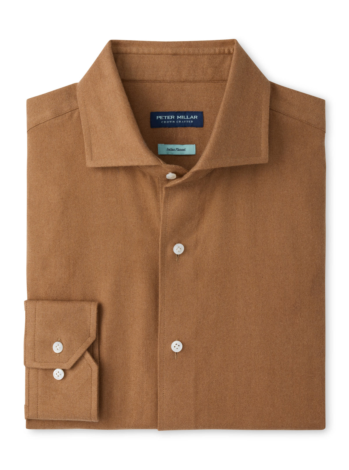 PETER MILLAR BRIXEN ITALIAN FLANNEL SPORT SHIRT - LIGHT MOCHA