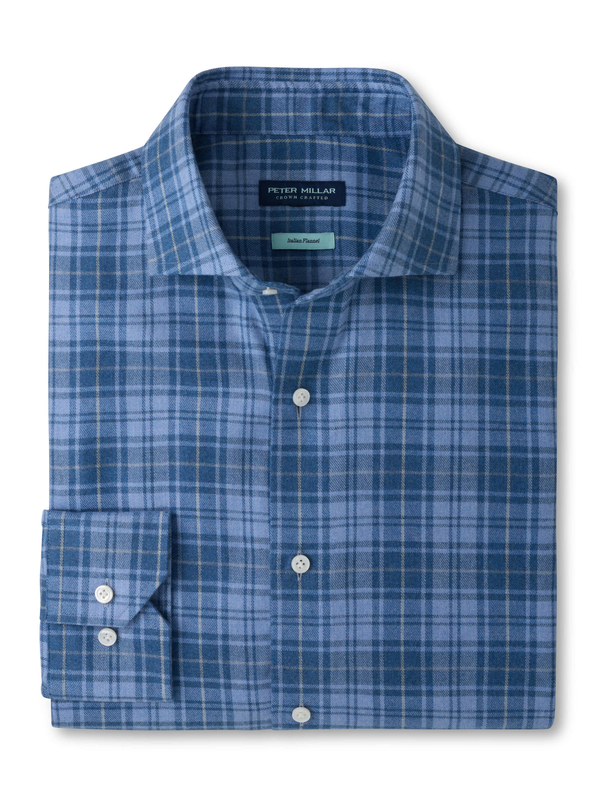 PETER MILLAR GRESSAN ITALIAN FLANNEL SPORT SHIRT - WINDY BLUE