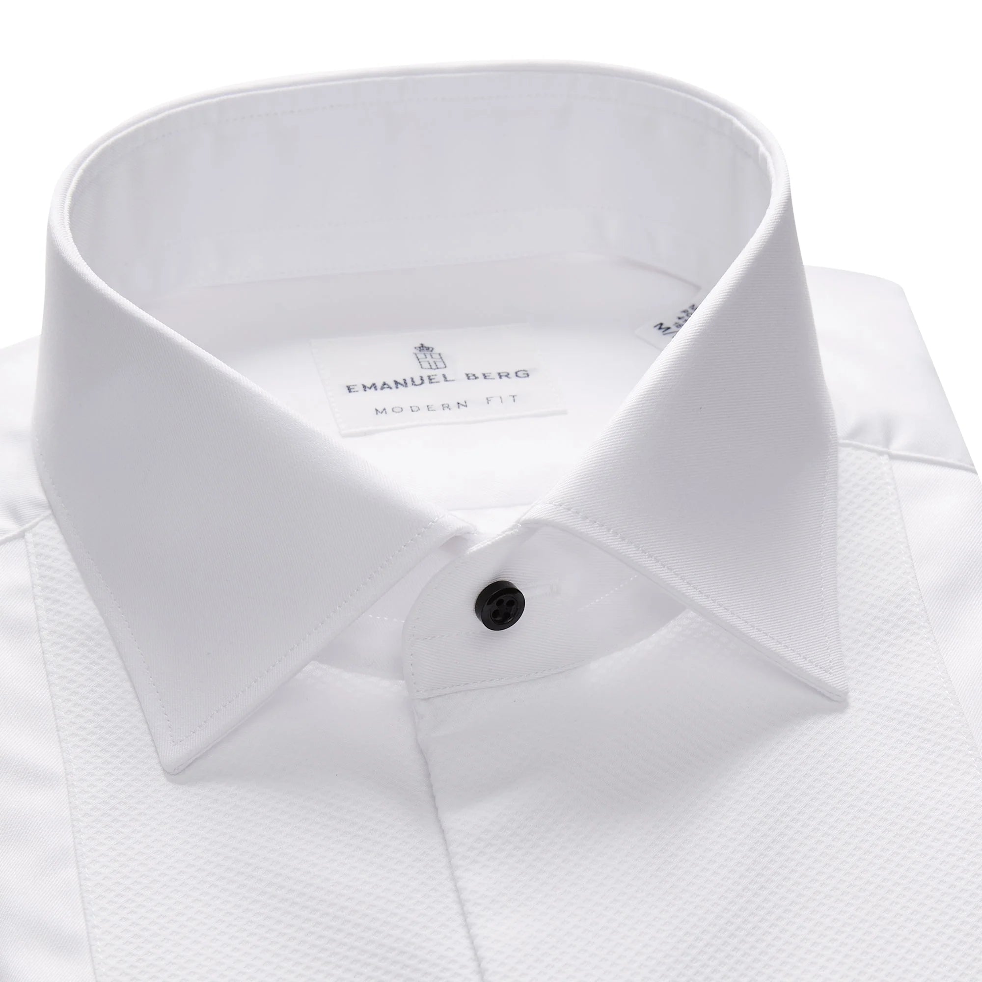 EMANUEL BERG FORMAL SHIRT WITH PIQUE BIB - WHITE