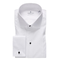 EMANUEL BERG FORMAL SHIRT WITH PIQUE BIB - WHITE