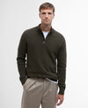 BARBOUR HOLDEN HALF ZIP MEN'S SWEATER - OLIVE MARL