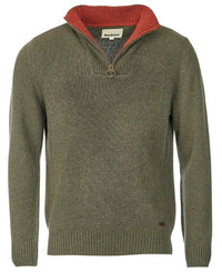 BARBOUR NELSON ESSENTIAL MEN'S HALF ZIP SWEATER - SEAWEED