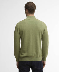BARBOUR COTTON HALF ZIP SWEATER - LAUREL GREEN