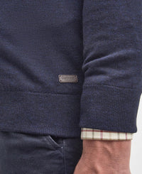 BARBOUR GAMLIN HALF-ZIP SWEATER - NAVY