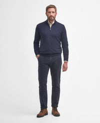 BARBOUR GAMLIN HALF-ZIP SWEATER - NAVY