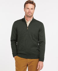 BARBOUR GAMLIN HALF-ZIP SWEATER - OLIVE