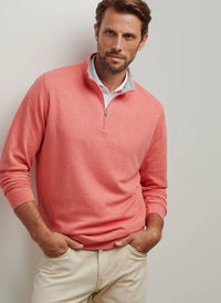 PETER MILLAR CROWN COMFORT PULLOVER SWEATER - GERANIUM