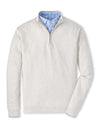 PETER MILLAR COOLSPUN COTTON QUARTER-ZIP SWEATER - IVORY