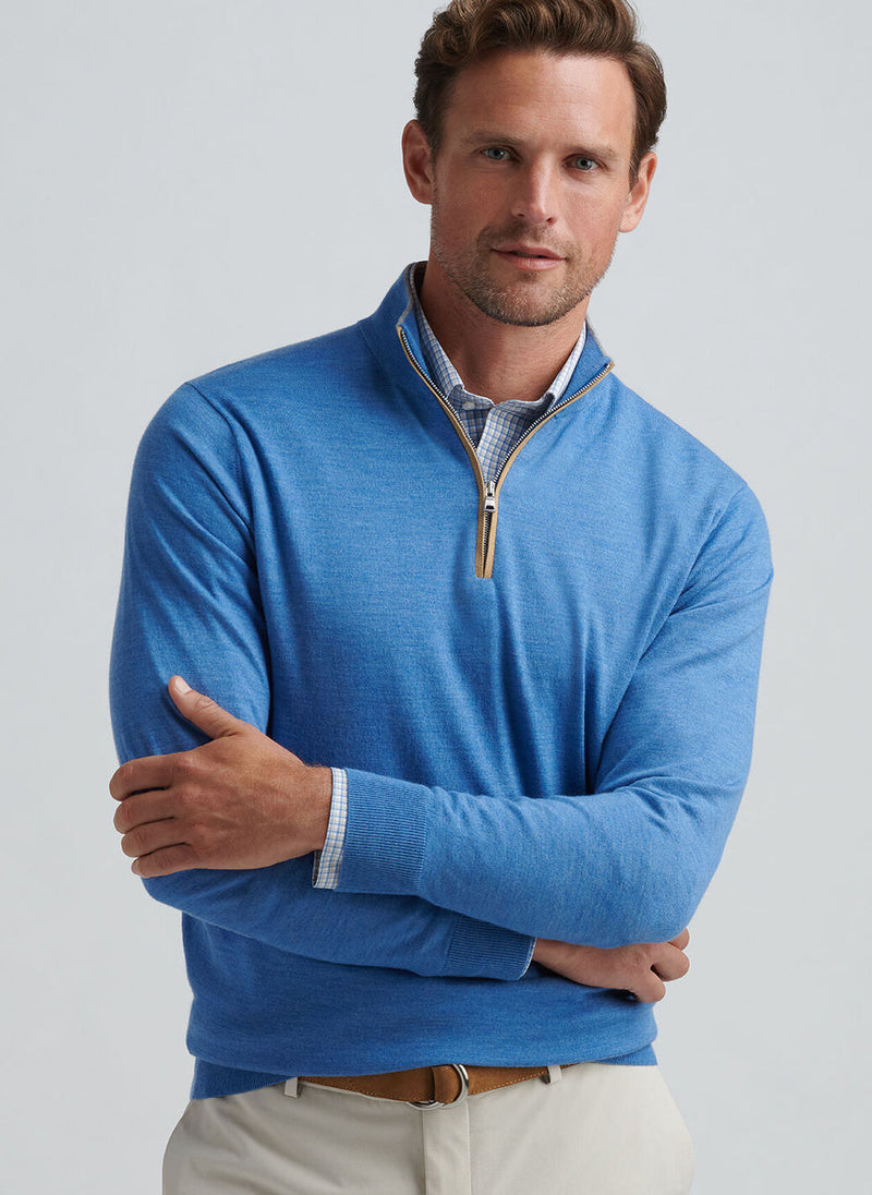 PETER MILLAR EXCURSIONIST FLEX QUARTER-ZIP SWEATER - FOUNTAIN BLUE