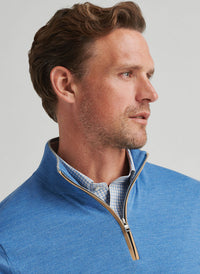 PETER MILLAR EXCURSIONIST FLEX QUARTER-ZIP SWEATER - FOUNTAIN BLUE