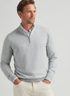 PETER MILLAR ASHLAND QUARTER-ZIP SWEATER - BRITISH GREY