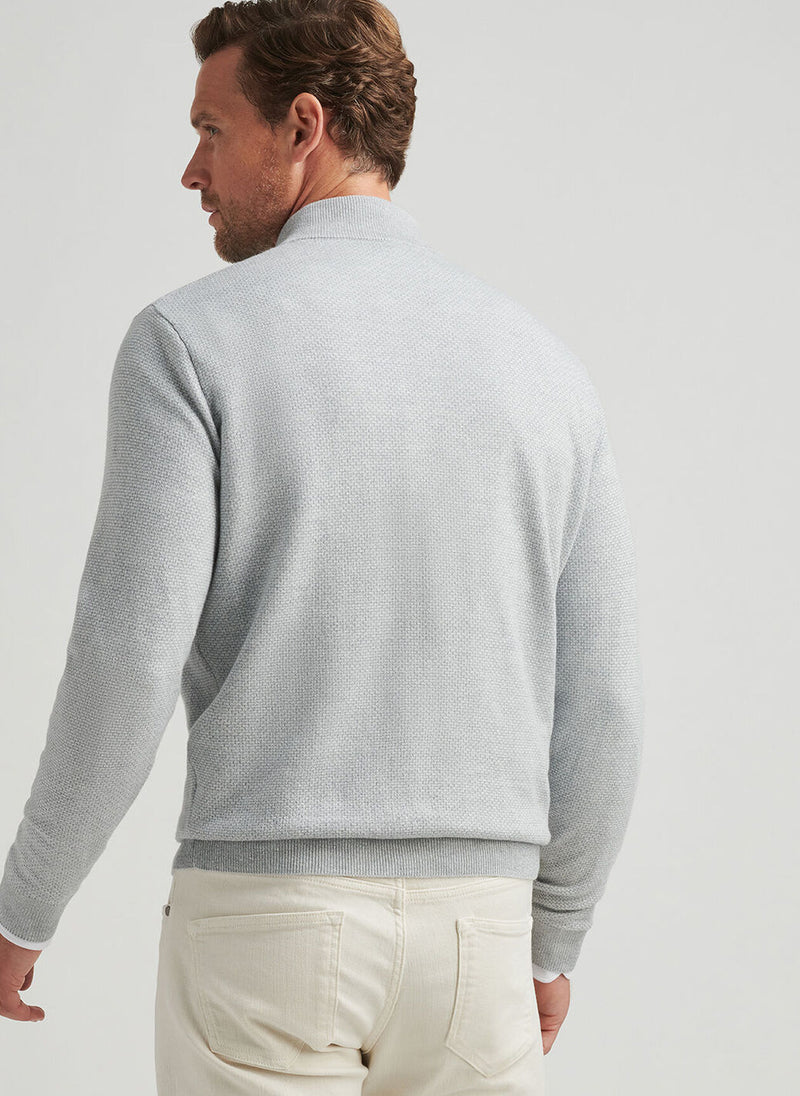 PETER MILLAR ASHLAND QUARTER-ZIP SWEATER - BRITISH GREY