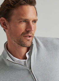 PETER MILLAR ASHLAND QUARTER-ZIP SWEATER - BRITISH GREY