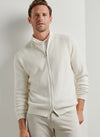 PETER MILLAR REID FULL-ZIP SWEATER - ALMOND