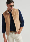 PETER MILLAR FEATHERWEIGHT SUEDE VEST - SAND