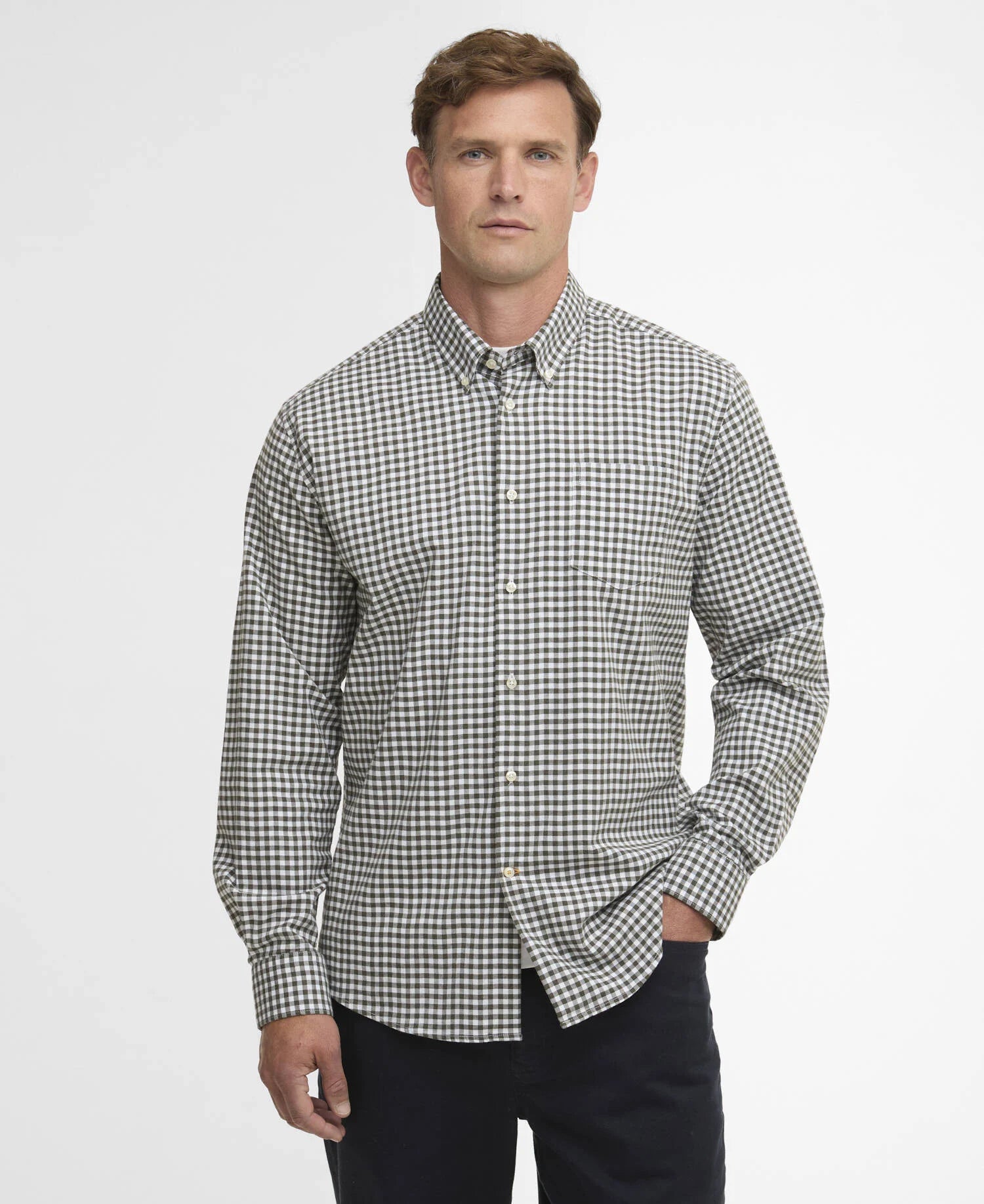 BARBOUR GINGHAM AUKSIDE REGULAR FIT SHIRT - OLIVE