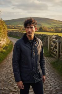 BARBOUR ASHBY WAX JACKET - NAVY