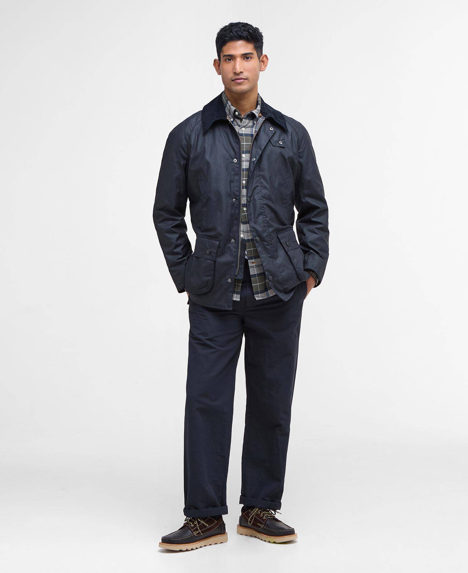 BARBOUR ASHBY WAX JACKET - NAVY