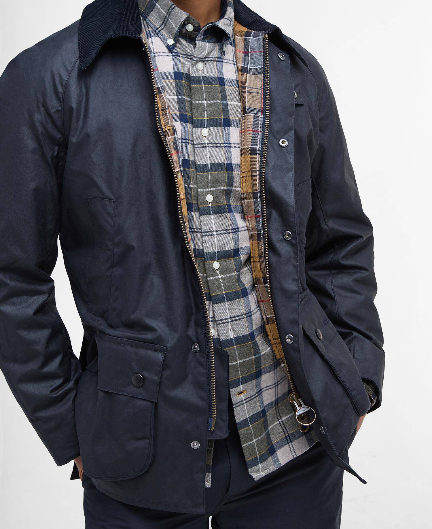 BARBOUR ASHBY WAX JACKET - NAVY