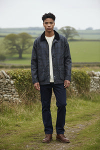 BARBOUR TARTAN AMBLESIDE WAX JACKET - NAVY TARTAN