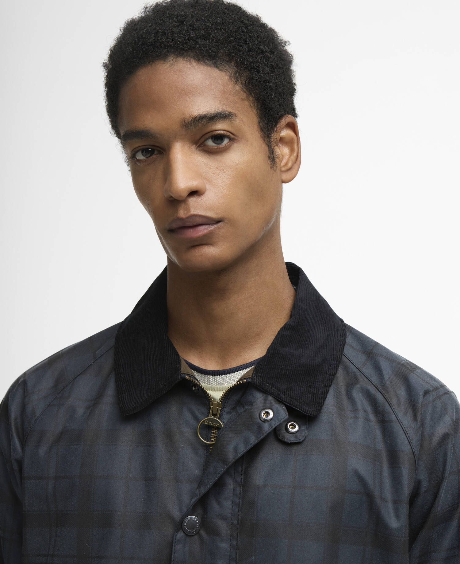 BARBOUR TARTAN AMBLESIDE WAX JACKET - NAVY TARTAN