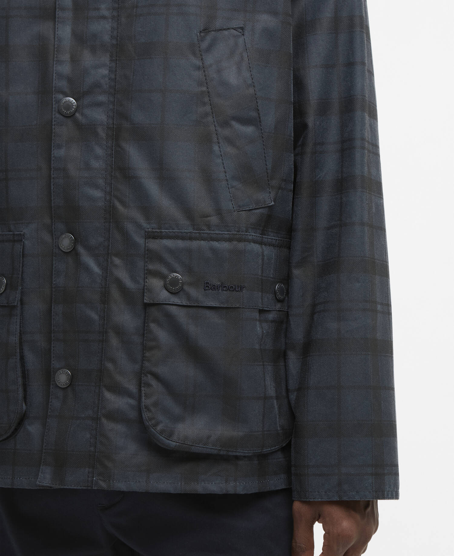 BARBOUR TARTAN AMBLESIDE WAX JACKET - NAVY TARTAN