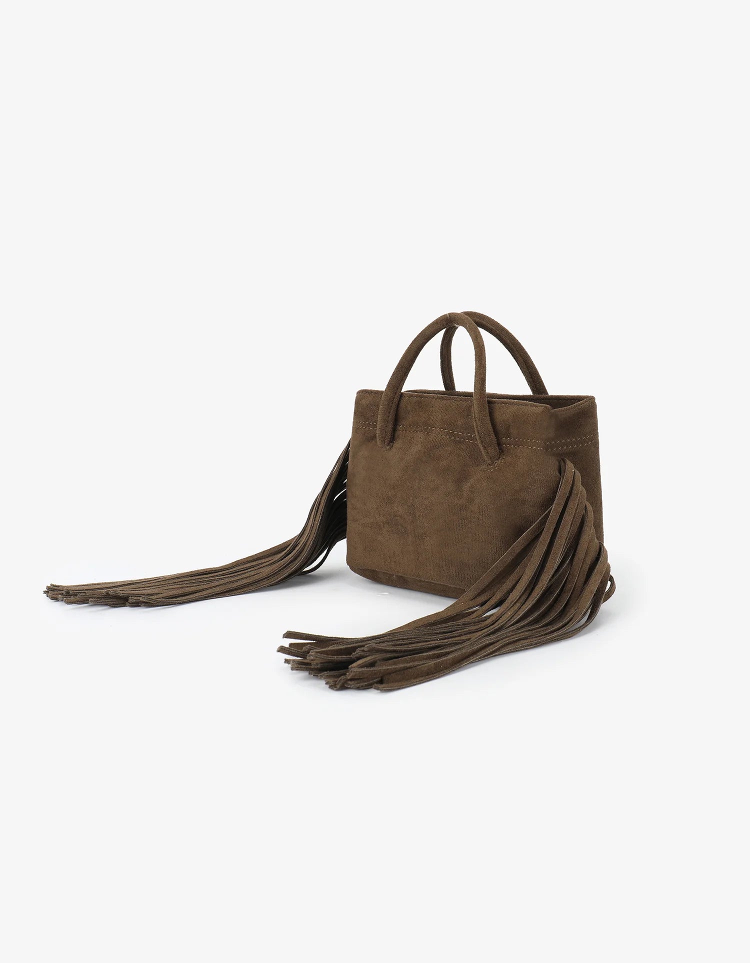 REMI/REID NOE FRINGE FAUX SUEDE BAG - OLIVE