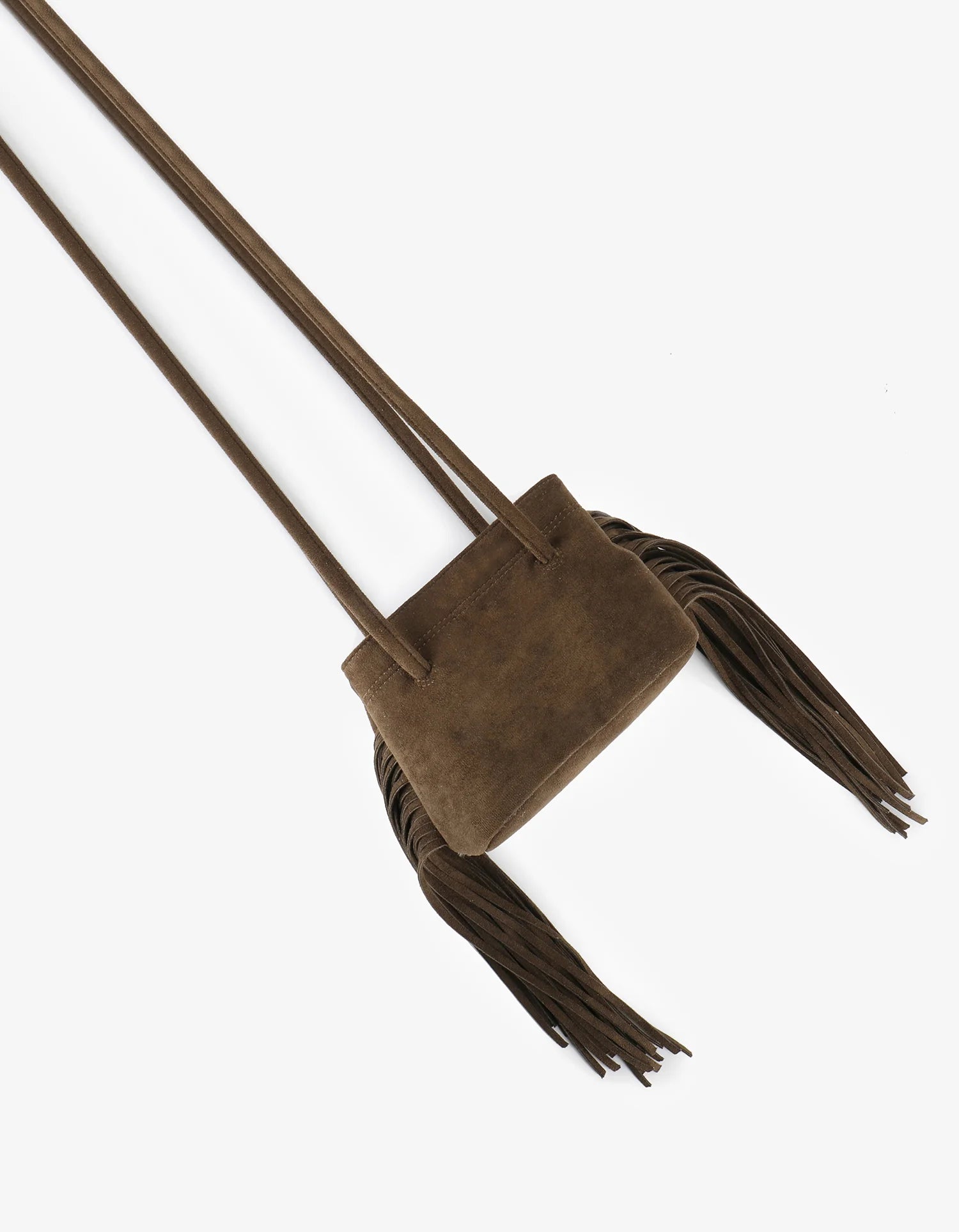 REMI/REID NOE FRINGE FAUX SUEDE BAG - OLIVE
