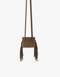 REMI/REID NOE FRINGE FAUX SUEDE BAG - OLIVE