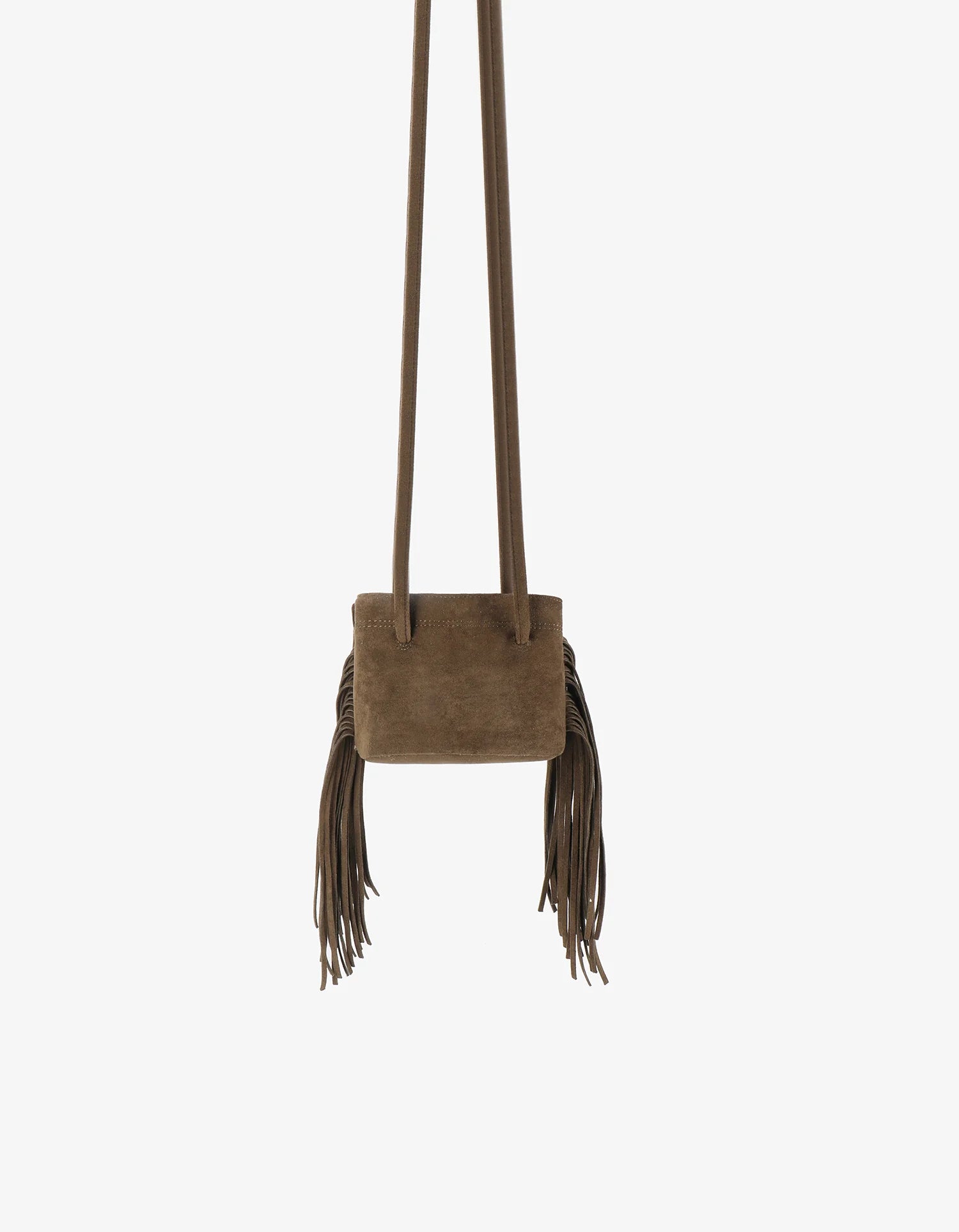 REMI/REID NOE FRINGE FAUX SUEDE BAG - OLIVE