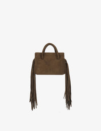 REMI/REID NOE FRINGE FAUX SUEDE BAG - OLIVE