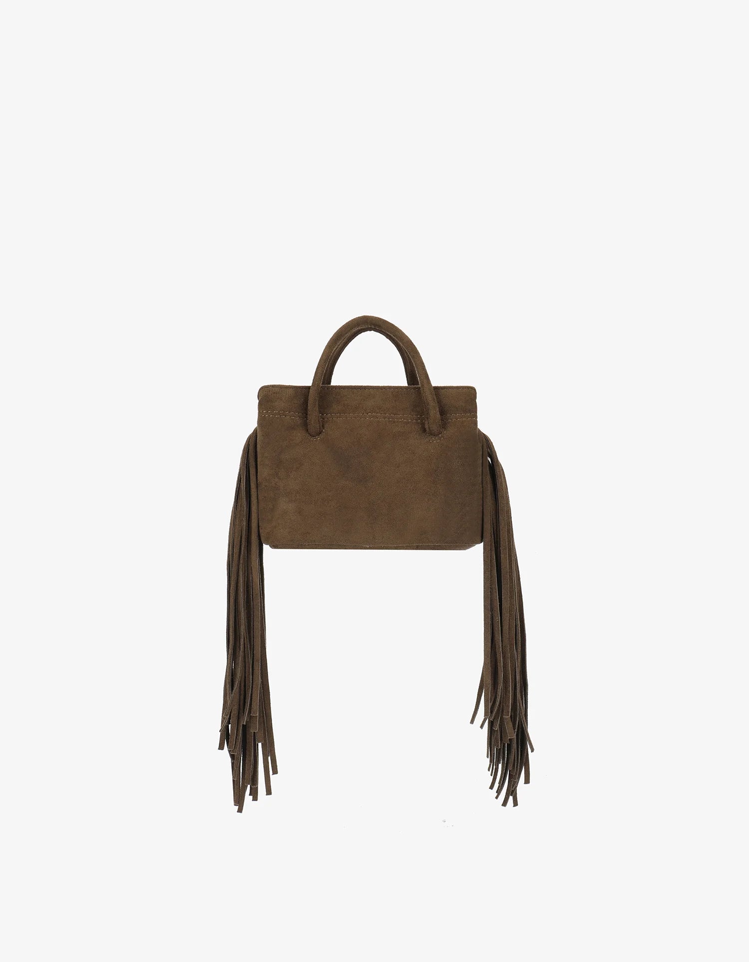 REMI/REID NOE FRINGE FAUX SUEDE BAG - OLIVE