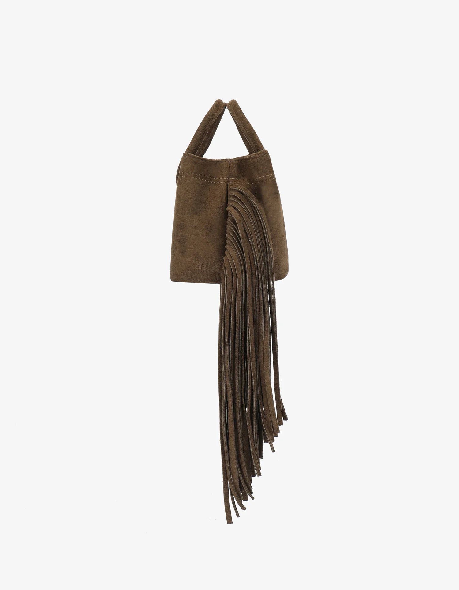 REMI/REID NOE FRINGE FAUX SUEDE BAG - OLIVE