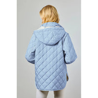 JUNGE - NUK QUILTED JACKET WITH REMOVABLE HOOD - SKY