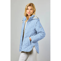 JUNGE - NUK QUILTED JACKET WITH REMOVABLE HOOD - SKY