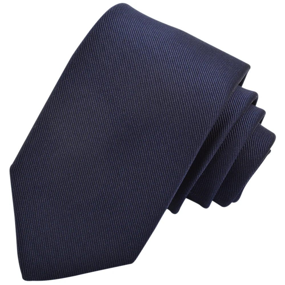 DION SILK TIE - NAVY SILK GROS GRAIN