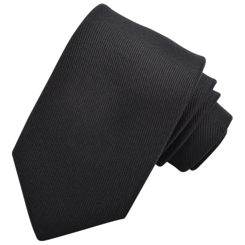 DION SILK TIE - BLACK SILK GROS GRAIN