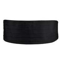 DION SILK FORMAL CUMMERBUND & BOWTIE SET - BLACK TWILL