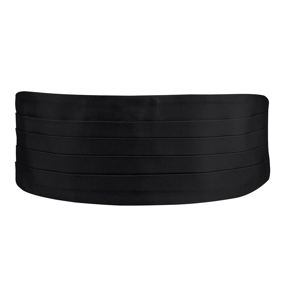 DION SILK FORMAL CUMMERBUND & BOWTIE SET - BLACK TWILL