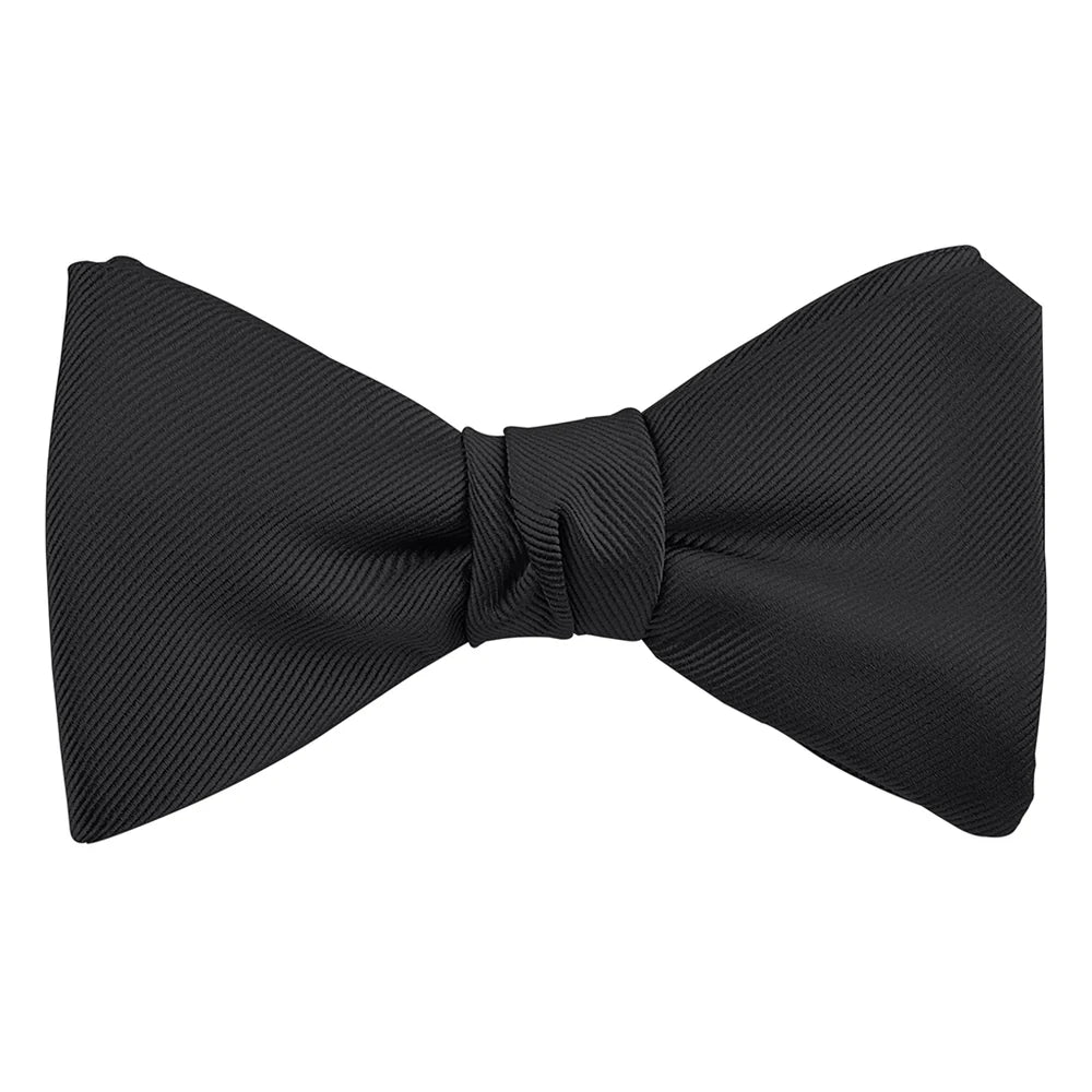 DION SILK PRE-TIED FORMAL BOWTIE - BLACK TWILL