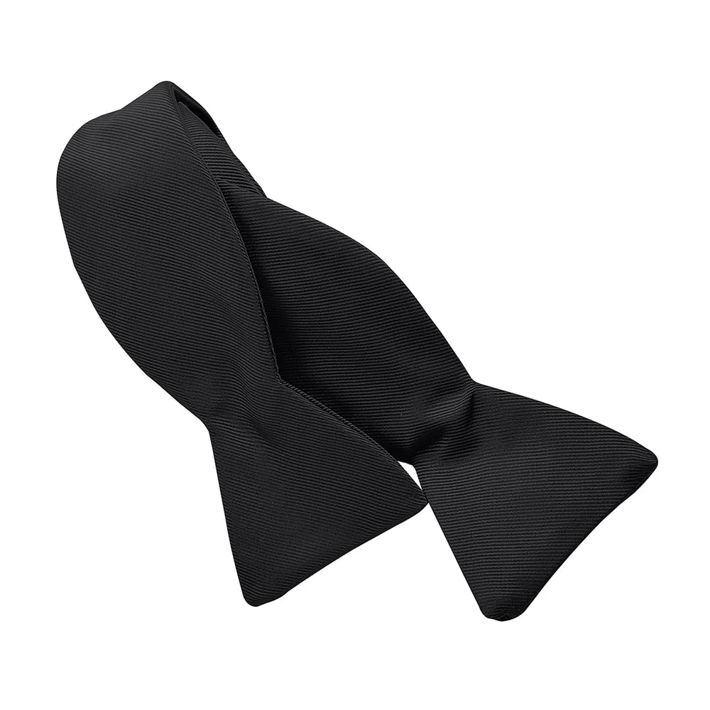 DION SILK TIE YOURSELF FORMAL BOWTIE - BLACK TWILL
