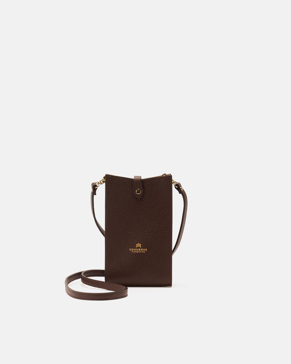 CUOIERIA FIORENTINA VELVET PHONE CASE - CHOCOLATE