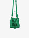 REMI/REID PERRIE BUCKET MINI WOVEN SQUARE BAG - LIME