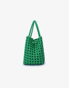 REMI/REID PERRIE BUCKET MINI WOVEN SQUARE BAG - LIME