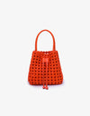 REMI/REID PERRIE BUCKET MINI WOVEN SQUARE BAG - ORANGE