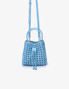 REMI/REID PERRIE BUCKET MINI WOVEN SQUARE BAG - SKY