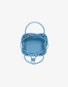 REMI/REID PERRIE BUCKET MINI WOVEN SQUARE BAG - SKY